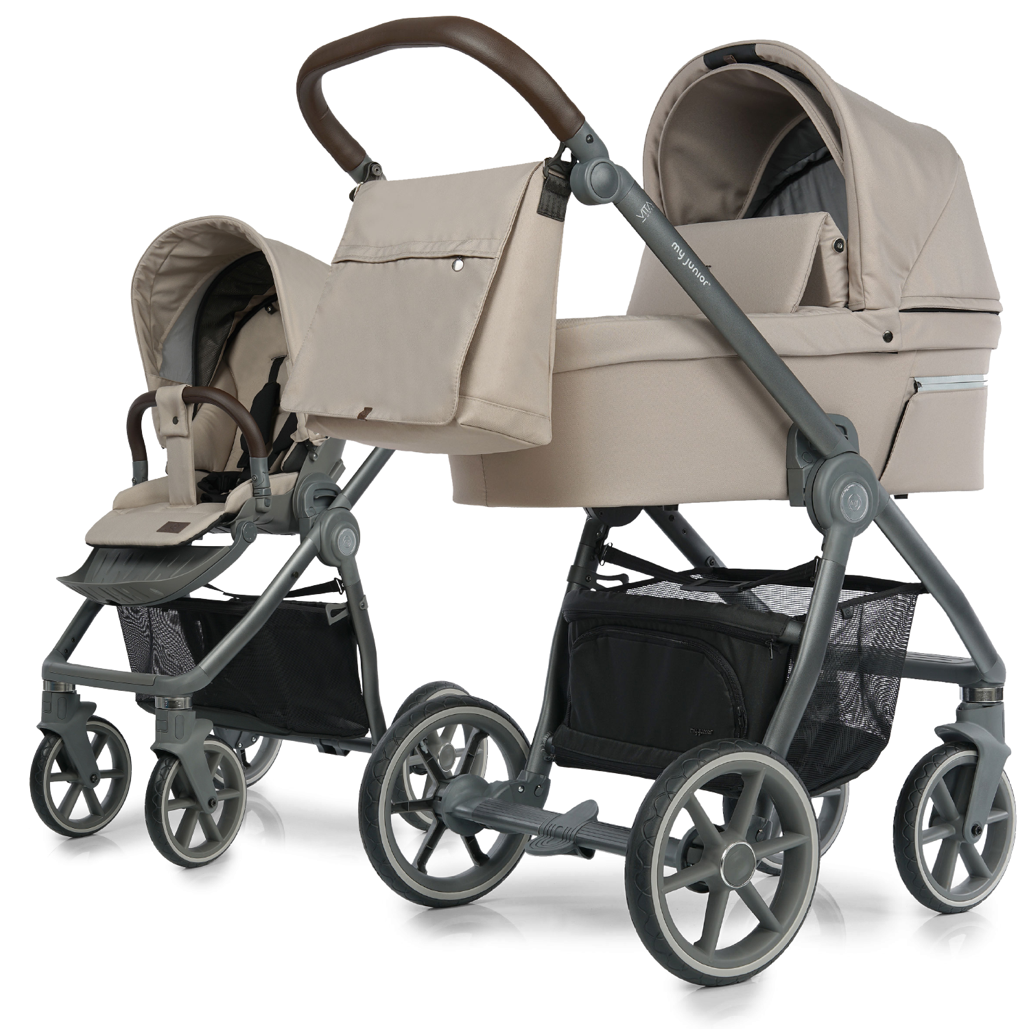 my junior® VITA HOPE - Kinderwagen mit Panorama-Fenster, OneHandFold, Luftkammerreifen & mehr
