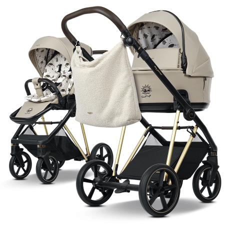 my junior® VIGO x Sarah Engels - Poussette de luxe avec capote XXL, suspension & pneus à chambre à air non tassés