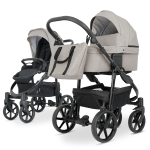 my junior® MIYO² Kinderwagen – Allrad-Federung, 360° schwenkbare Luftkammerreifen & große Babywanne