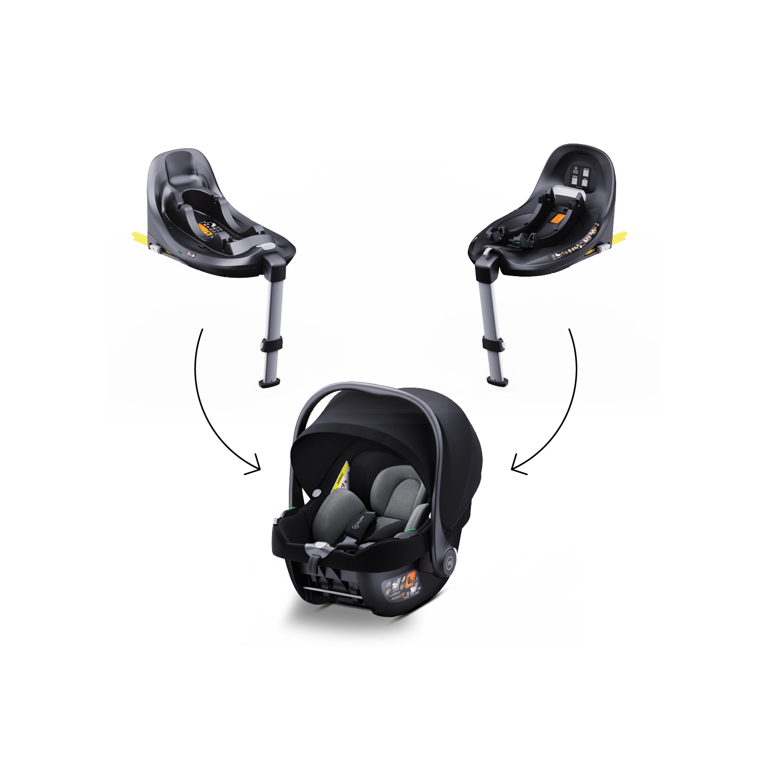 my junior® BEAM Bundle – Babyschale mit ISOFIX Base für sicheren Fahrkomfort