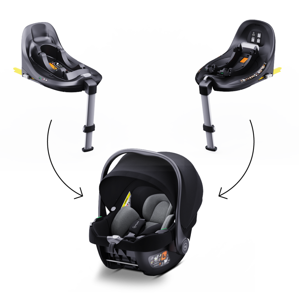 my junior® BEAM Bundle – Siège auto bébé avec base ISOFIX pour un confort de conduite en toute sécurité