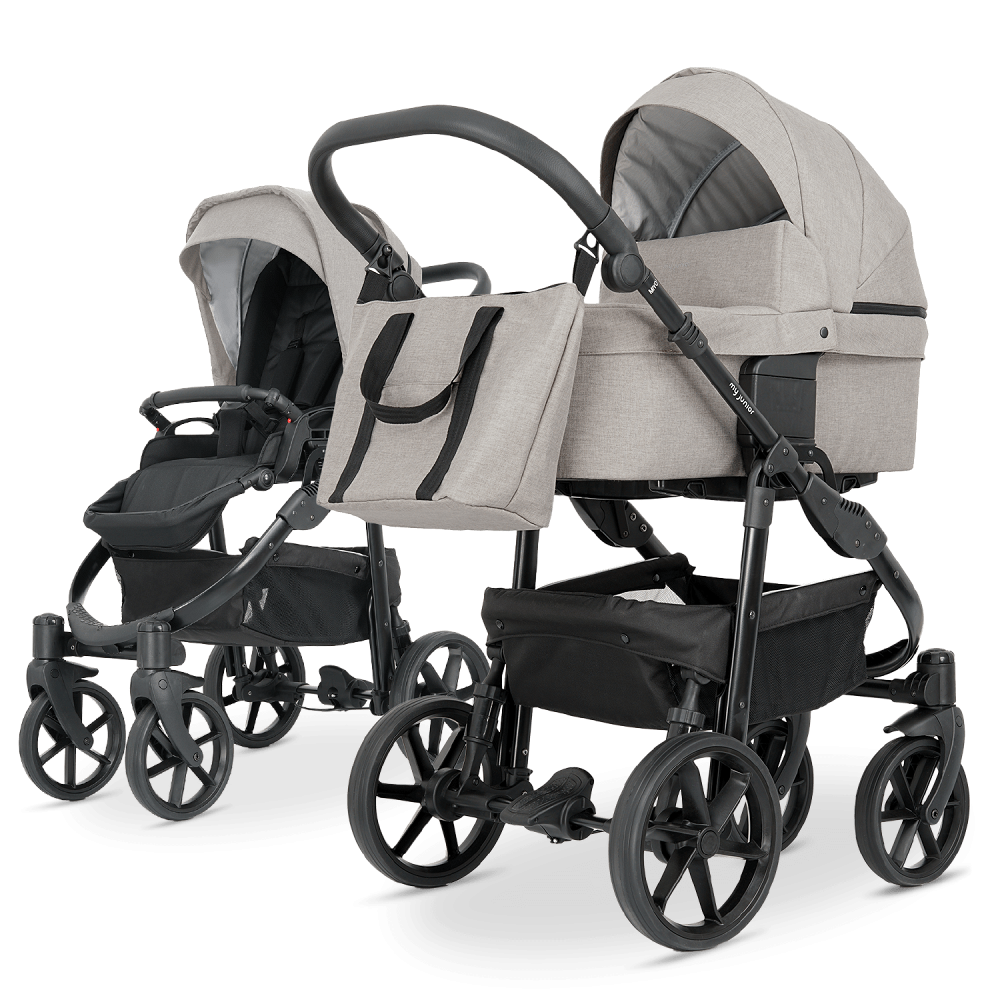 my junior MIYO Kinderwagen I Federung & Luftkammerreifen  Rundum-sorglos-Set (Select) 2in1 - Starter-Set Farbe (Select) Nature Beige