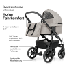 my junior® MIYO² Poussette - Suspension réglable individuellement & roues à chambre à air pivotantes à 360