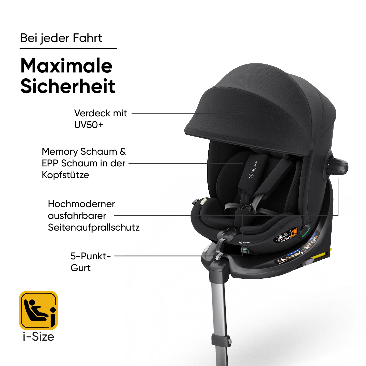 my junior® CYRO 360° i-Size siège auto pivotant dos à la route My Junior Kinderwagen - my junior® CYRO 360° i-Size siège auto pivotant dos à la route