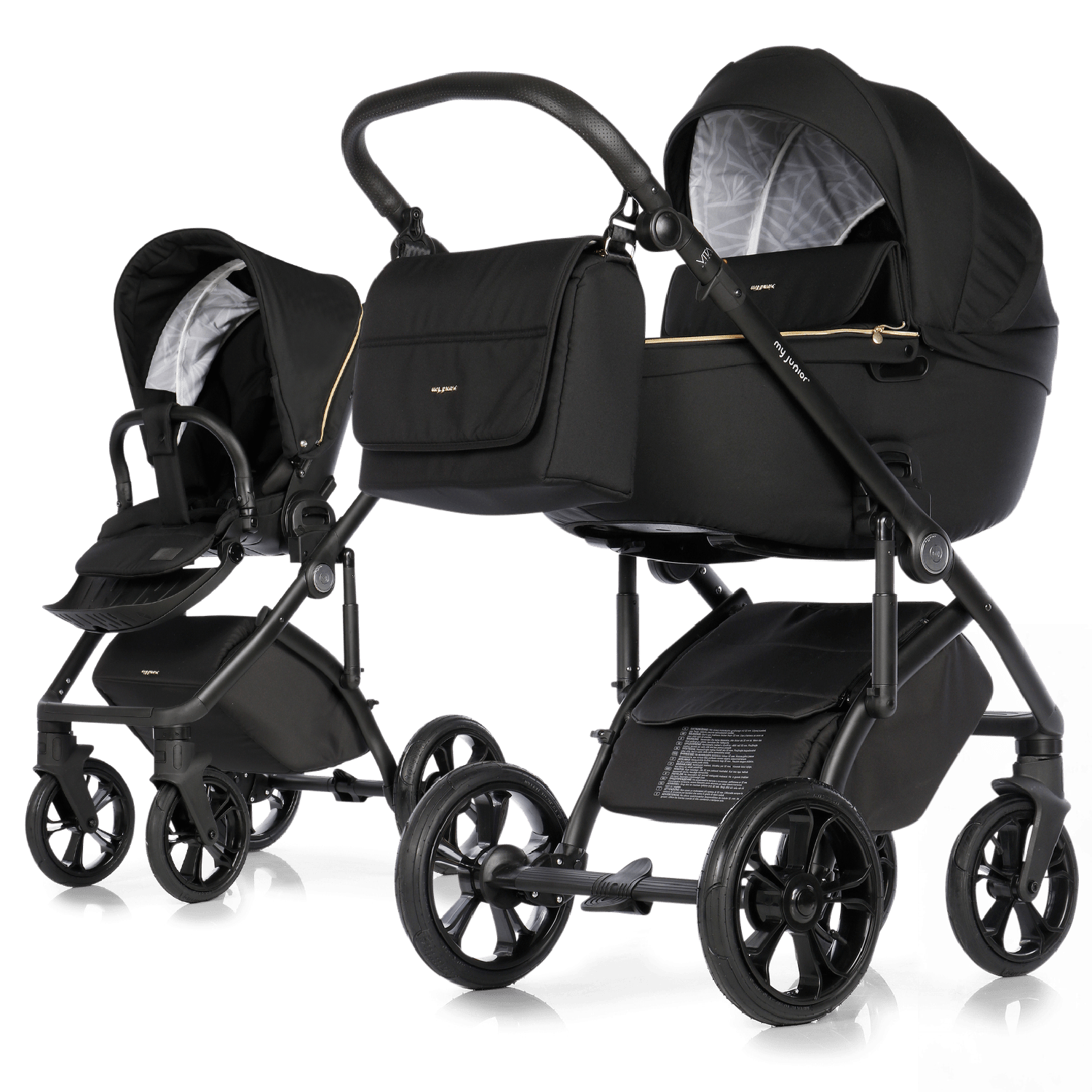 my junior® VITA unique² – Kinderwagen mit 6-fach-SAS Federung, Luftkammerreifen & Aloe Vera Matratze
