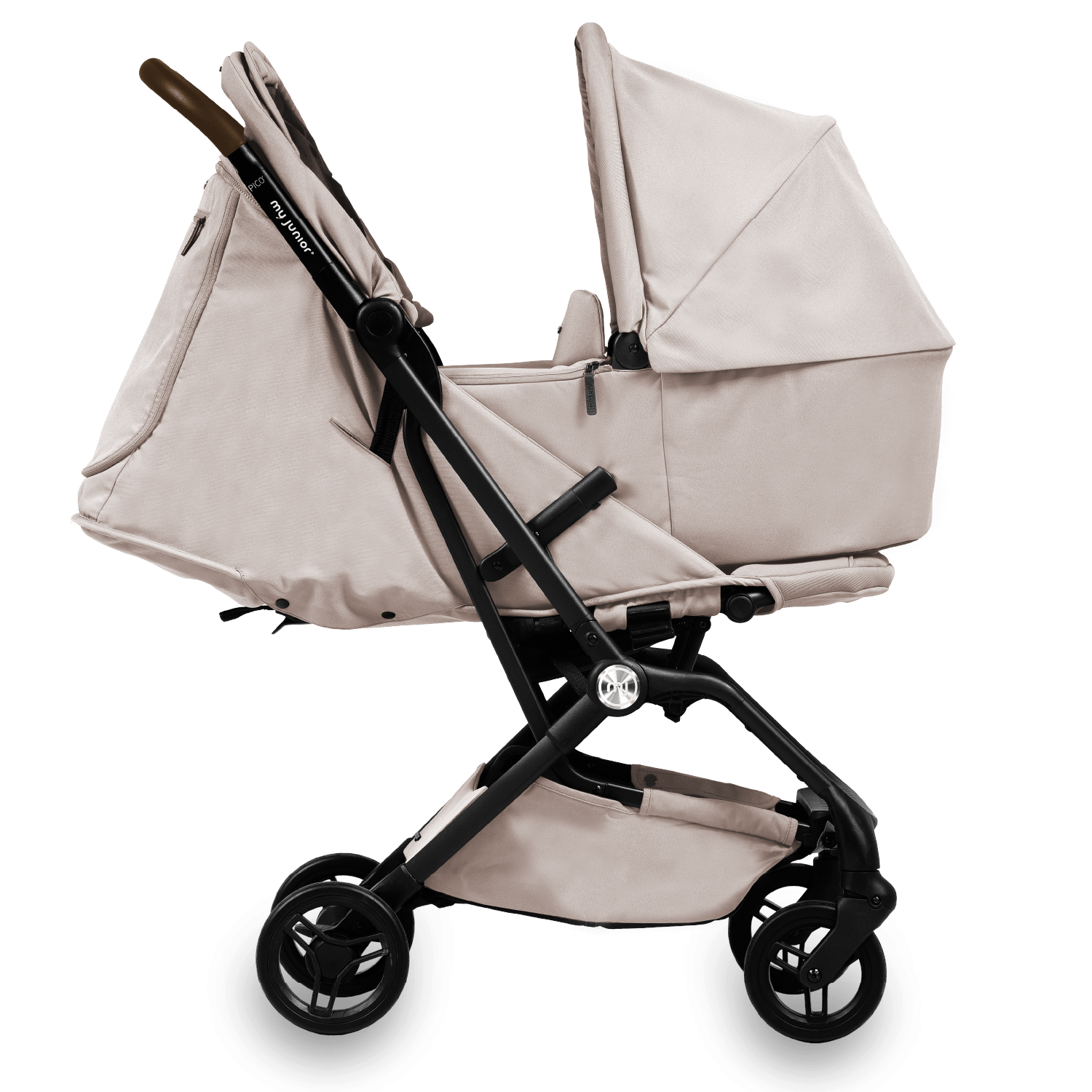 my junior® PICO2 mit Wanne – Klappbar, Ergonomischer Sitz, Optimale Belüftung und Sonnendach