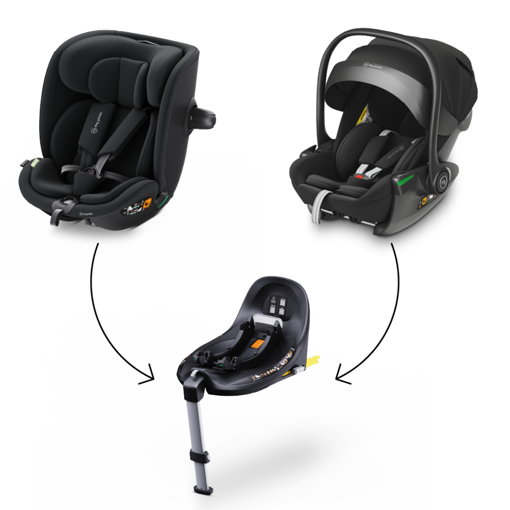 my junior® Modular CAPSULE Bundle – Coque bébé, base ISOFIX et siège-auto pour une sécurité et un confort maximum