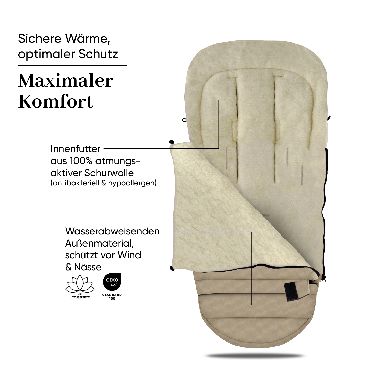 my junior® ThermoWool 3in1 Fußsack My Junior Kinderwagen - my junior® ThermoWool 3in1 Fußsack